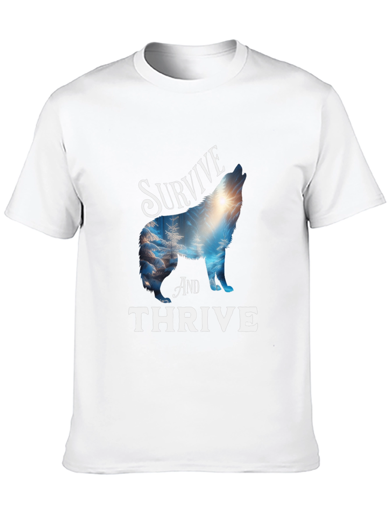 Survive and Thrive Wolf Graphic Tee - Black