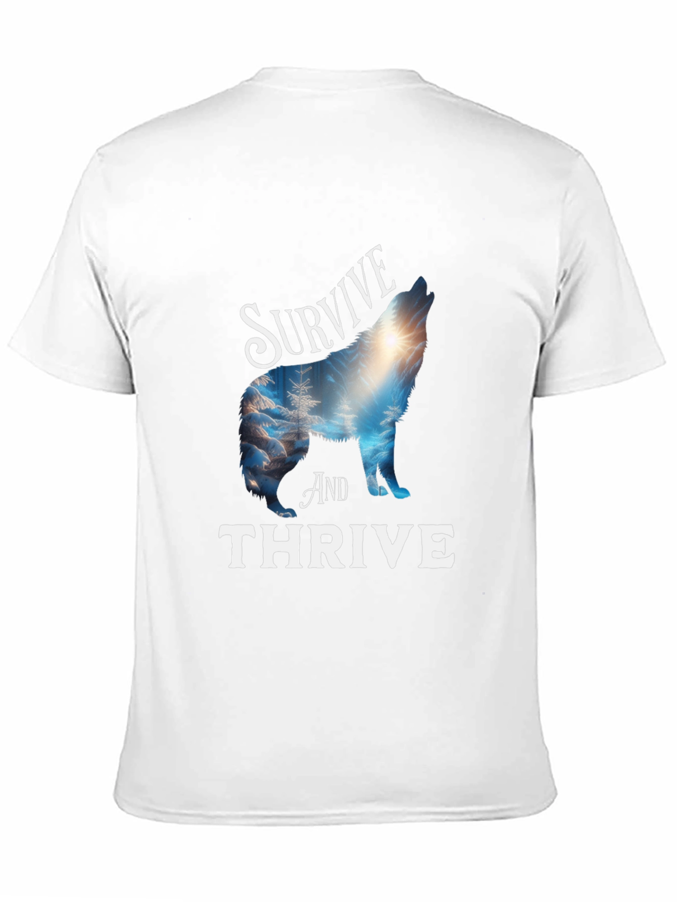 Survive and Thrive Wolf Graphic Tee - Black