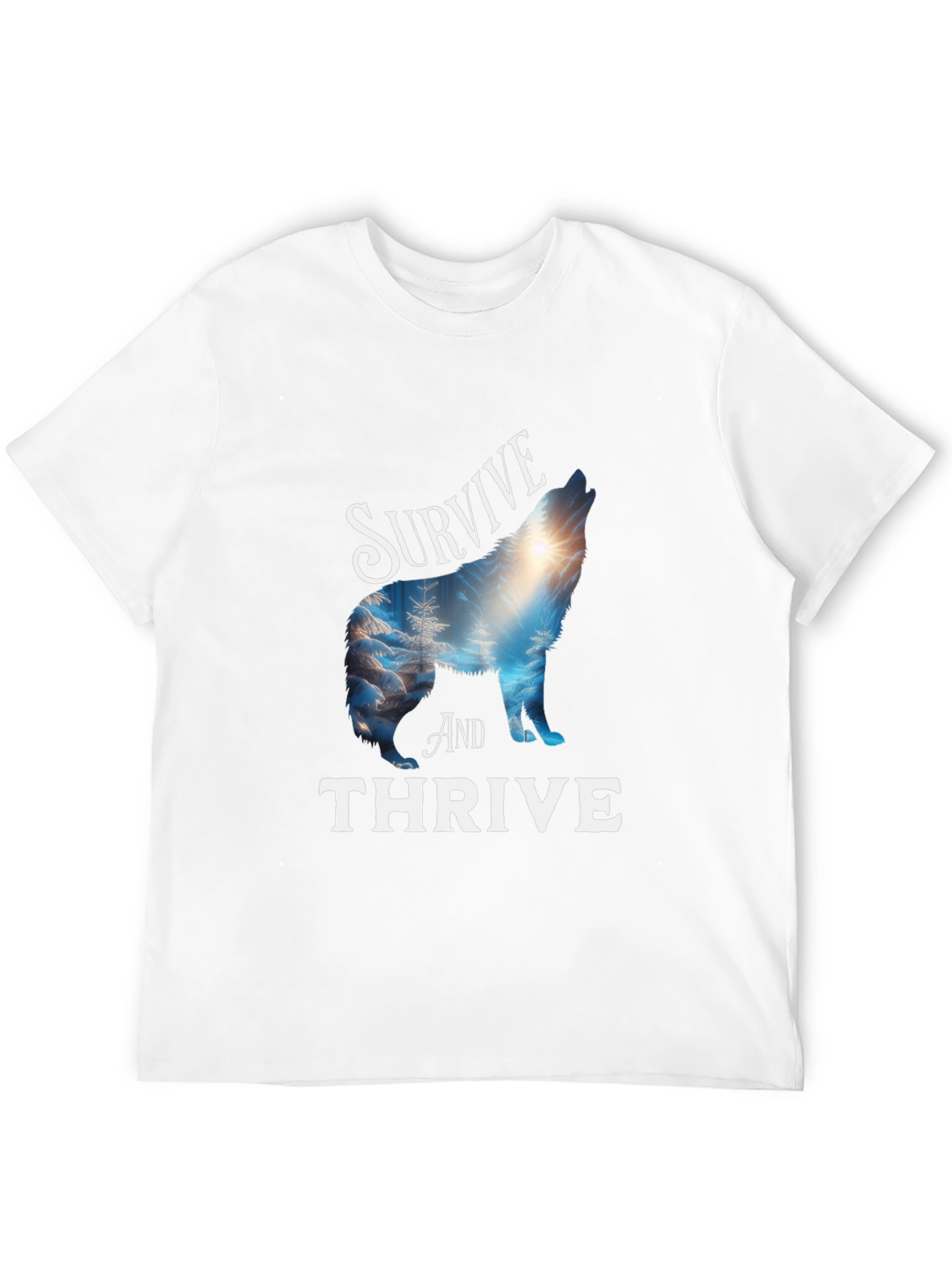 Survive and Thrive Wolf Graphic Tee - Black