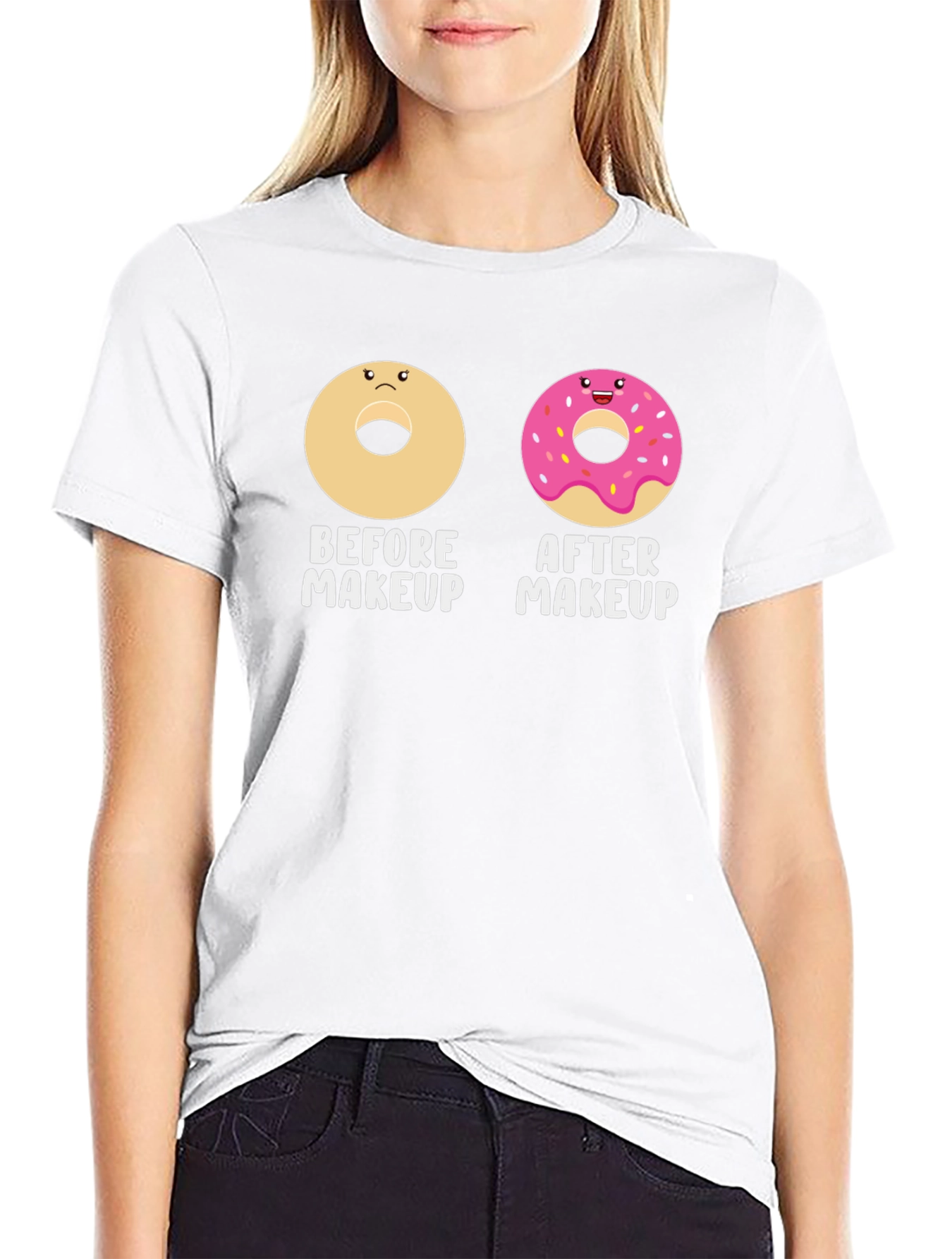 Donut Makeup T-Shirt - Funny Graphic Tee