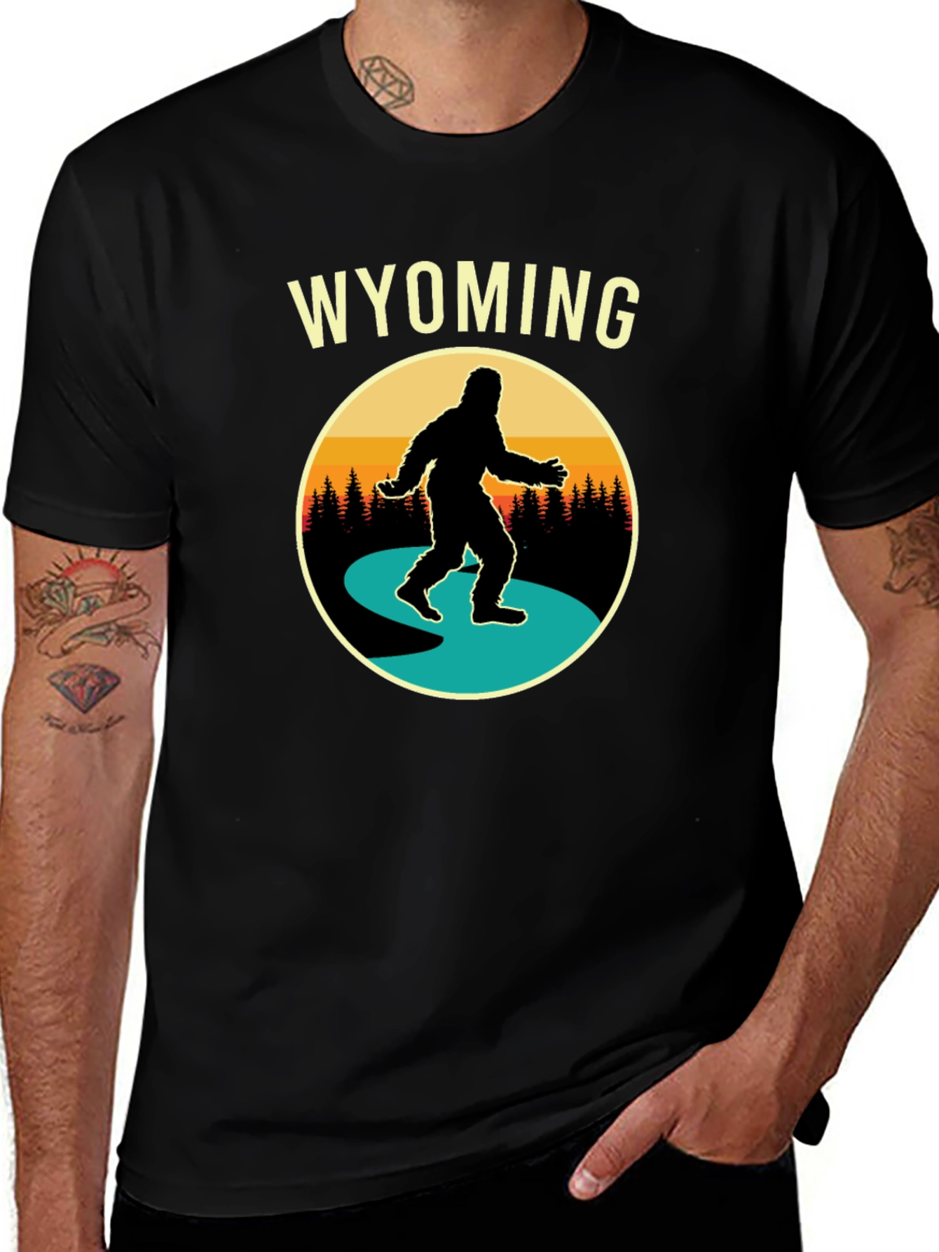 Wyoming Bigfoot T-Shirt - Sasquatch Adventure Tee
