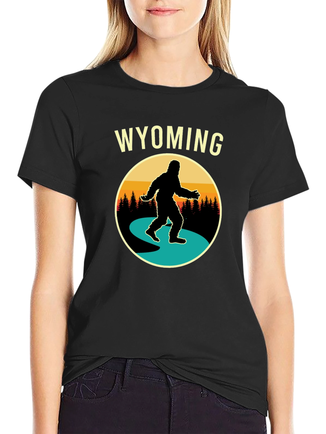Wyoming Bigfoot T-Shirt - Sasquatch Adventure Tee