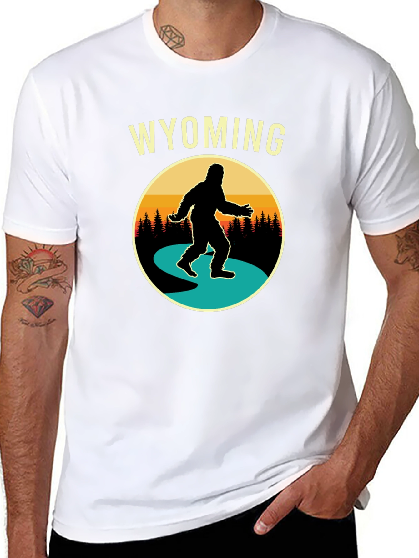 Wyoming Bigfoot T-Shirt - Sasquatch Adventure Tee