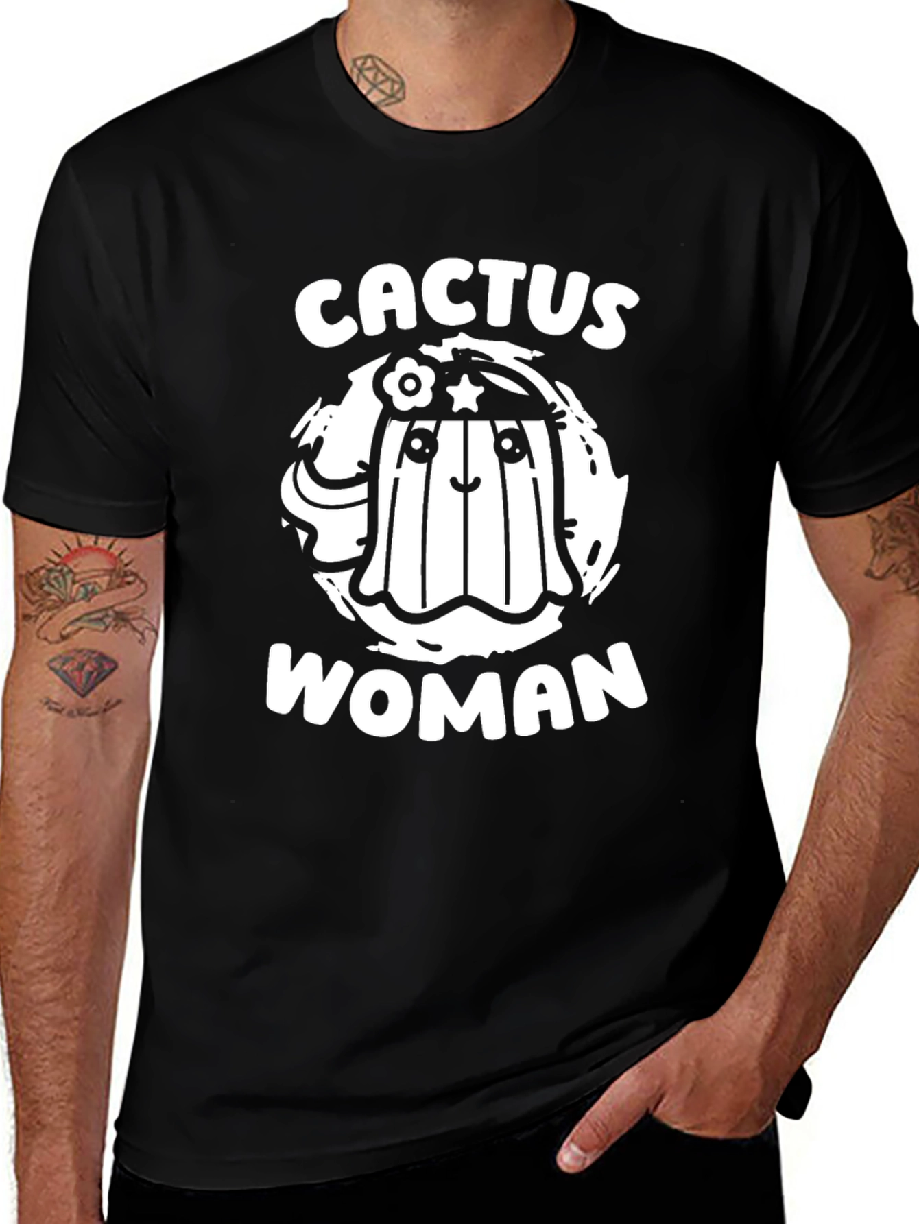 Cactus Woman Graphic Tee - Fun Novelty T-Shirt