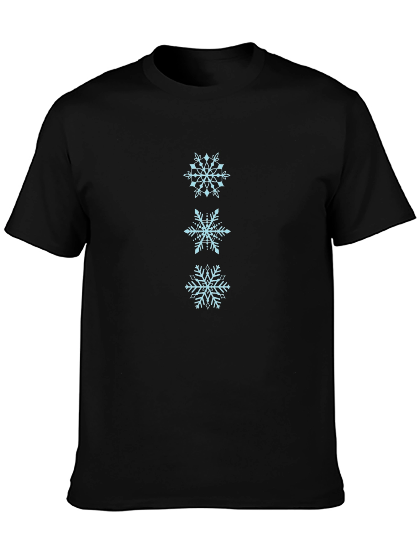 Snowflake Graphic Tee - Black Cotton T-Shirt