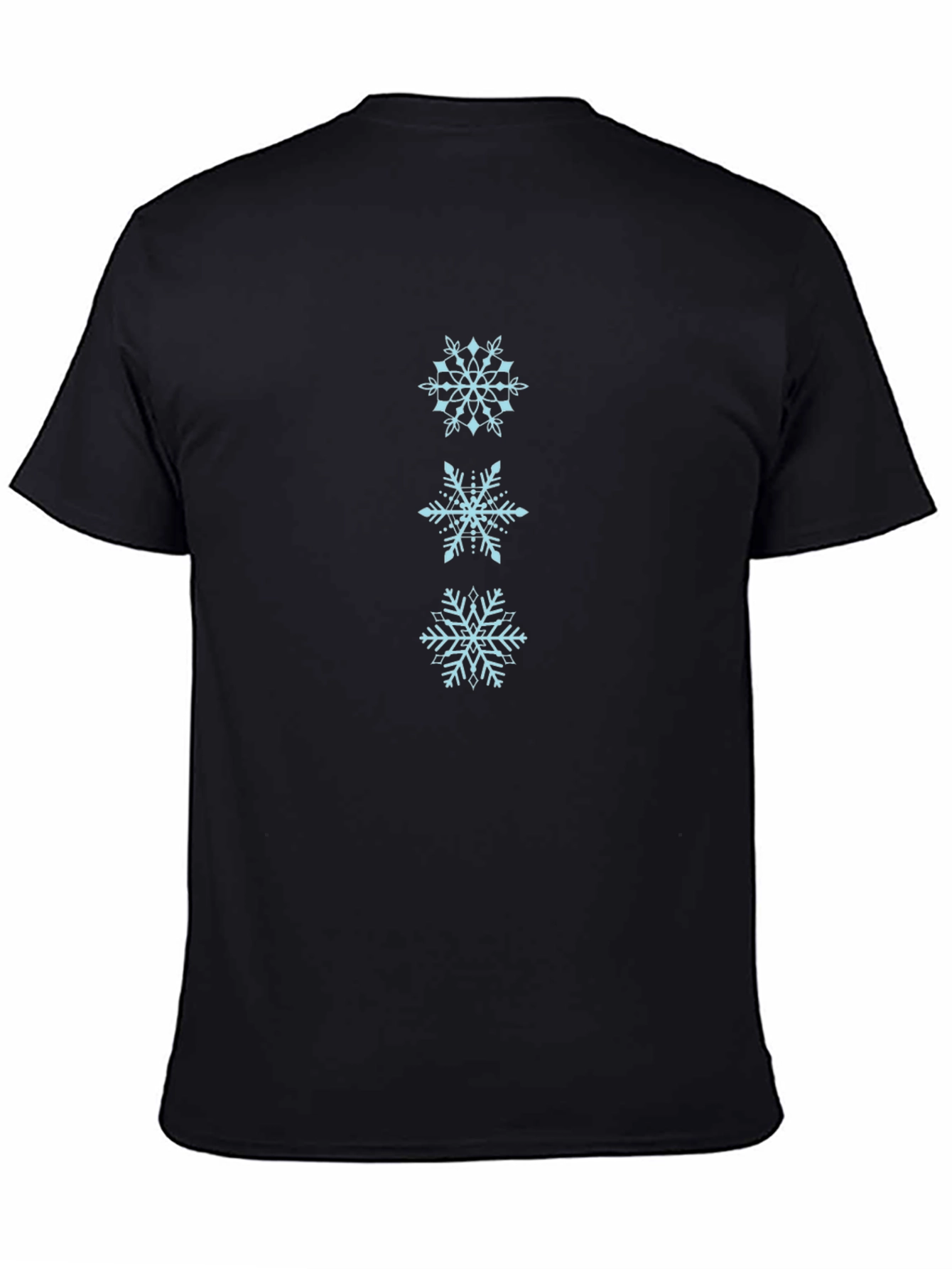 Snowflake Graphic Tee - Black Cotton T-Shirt