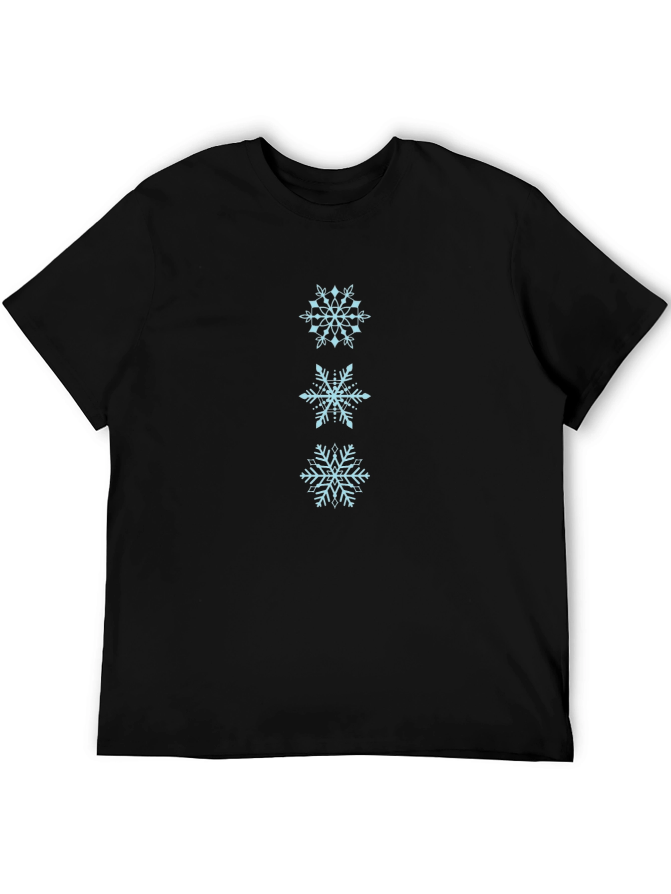 Snowflake Graphic Tee - Black Cotton T-Shirt