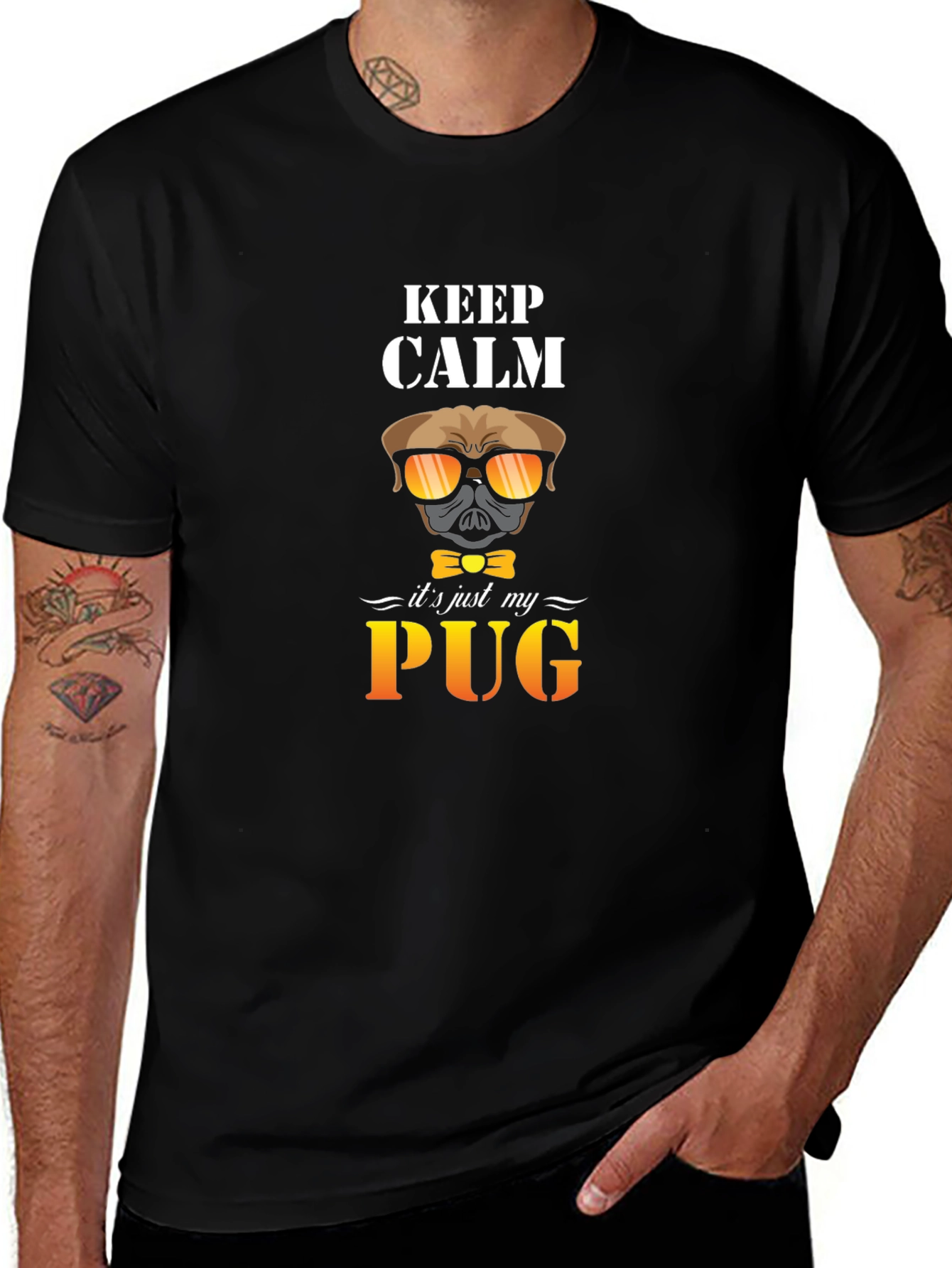 Keep Calm Its Just My Pug T-Shirt Black