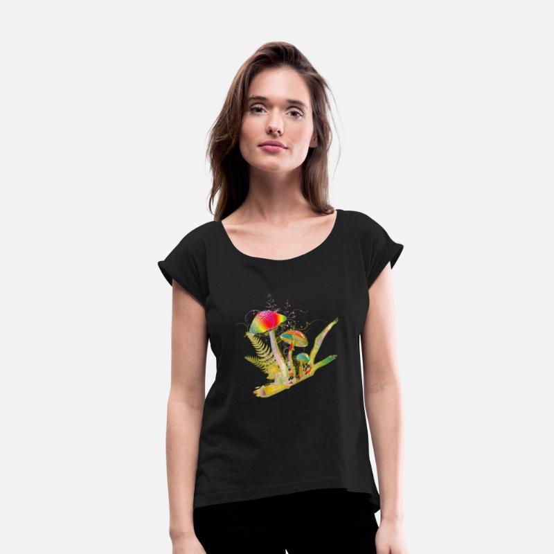 colorful composition forest mushrooms and grass