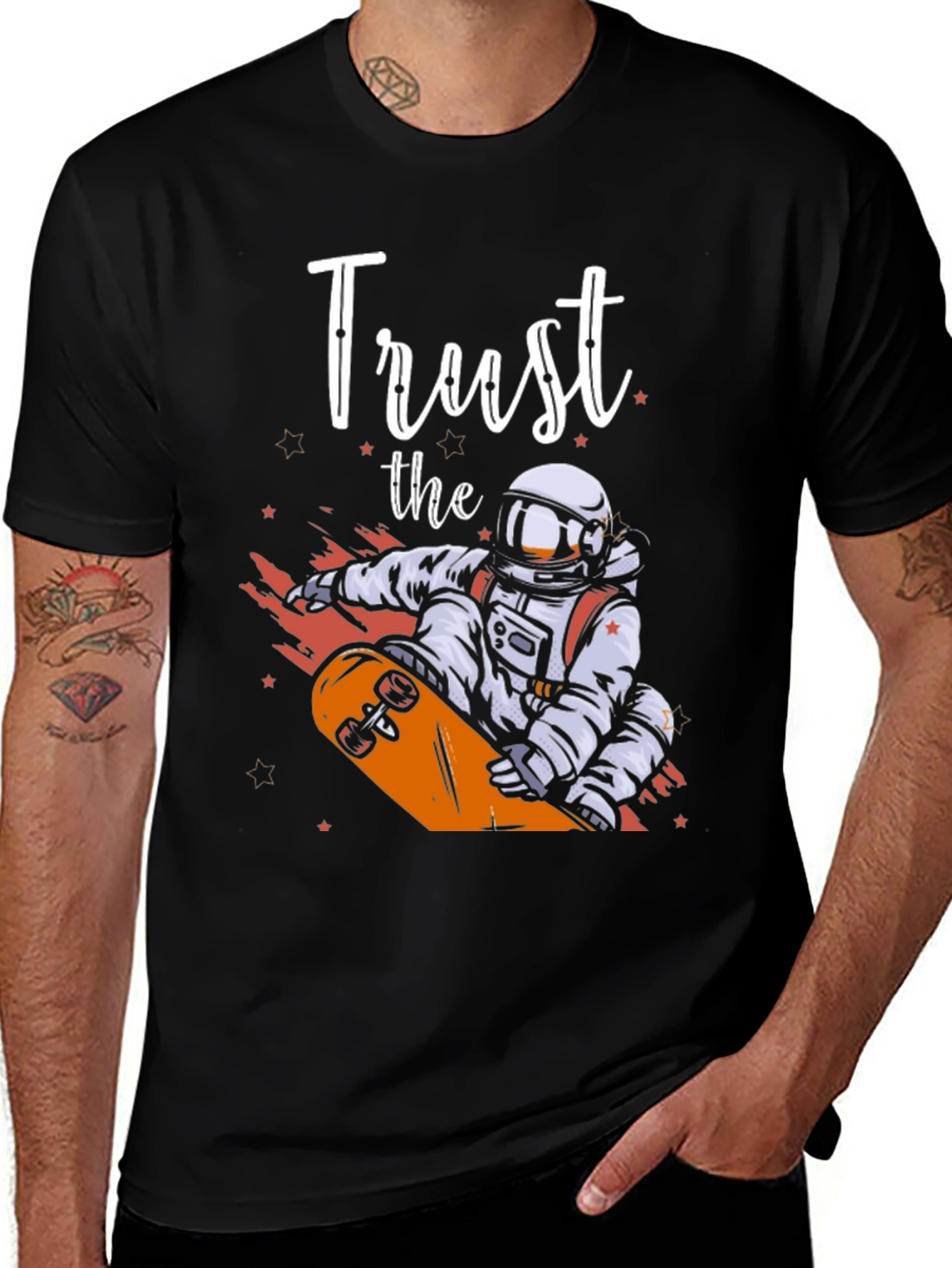 Trust The Astronaut Skateboarder Graphic Tee