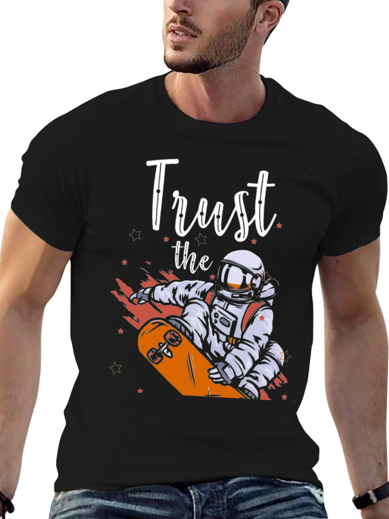 Trust The Astronaut Skateboarder Graphic Tee