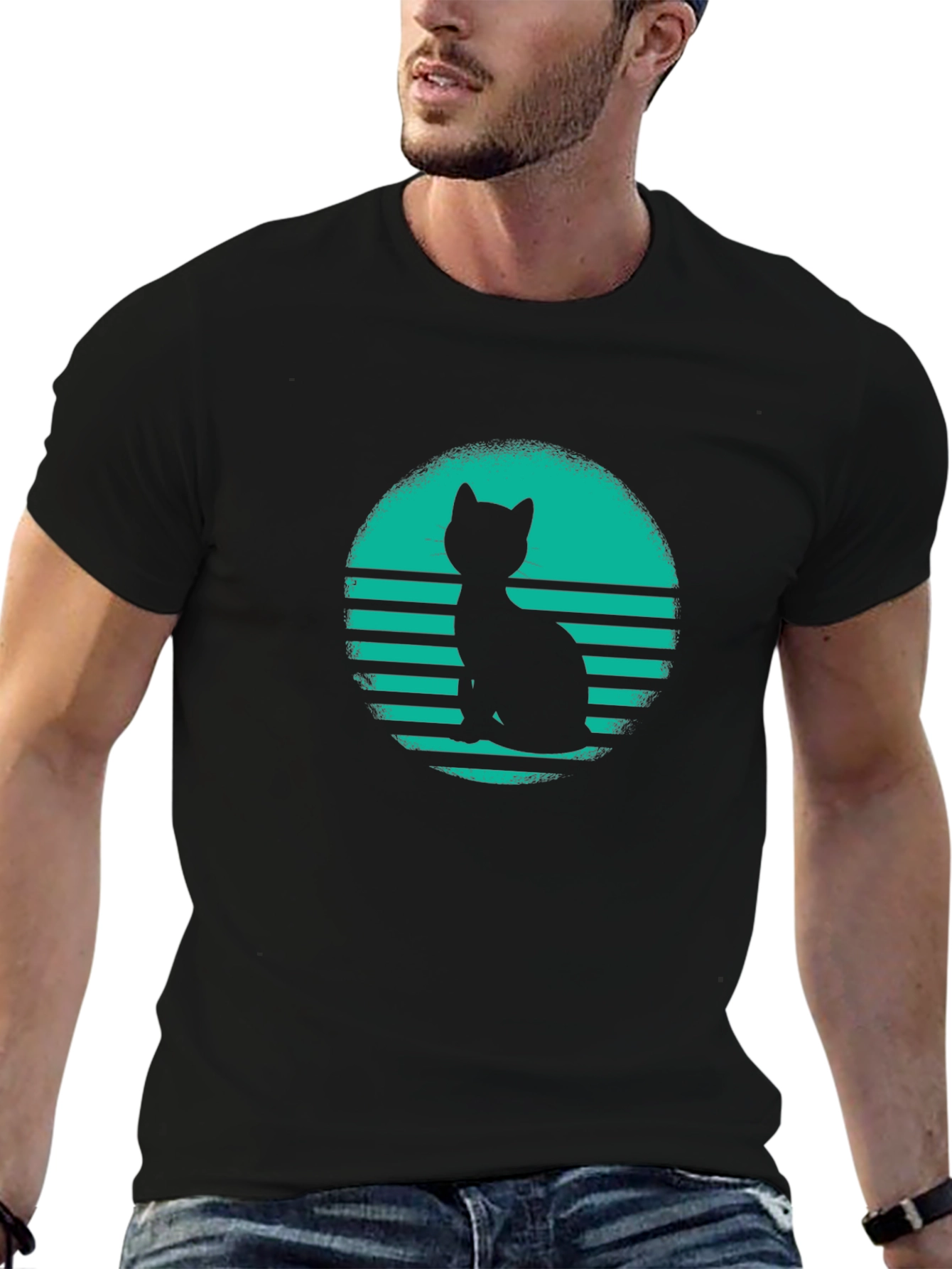 Retro Cat Silhouette T-Shirt