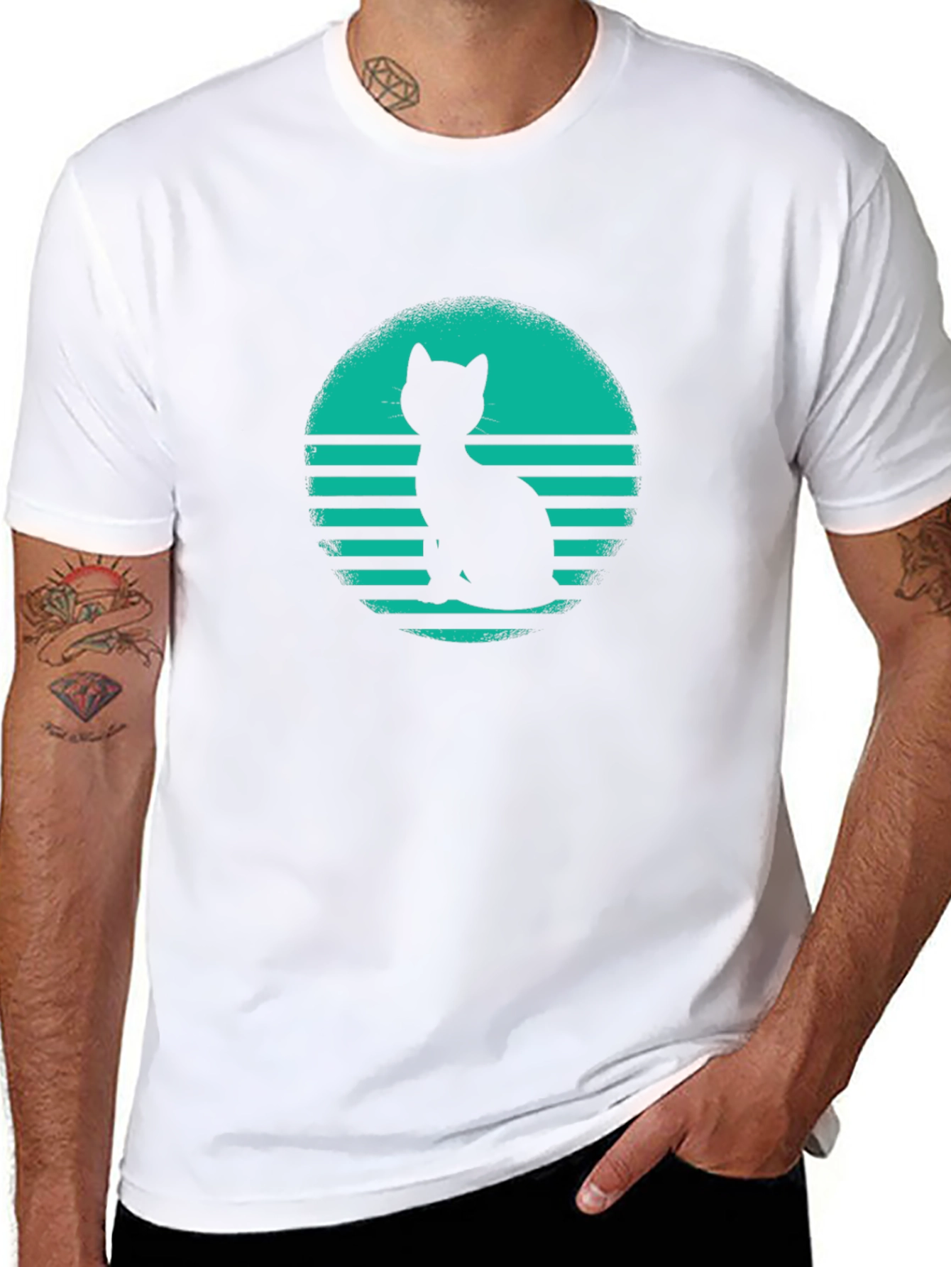 Retro Cat Silhouette T-Shirt