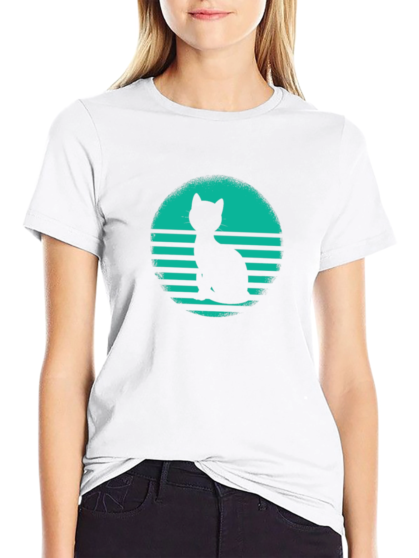 Retro Cat Silhouette T-Shirt