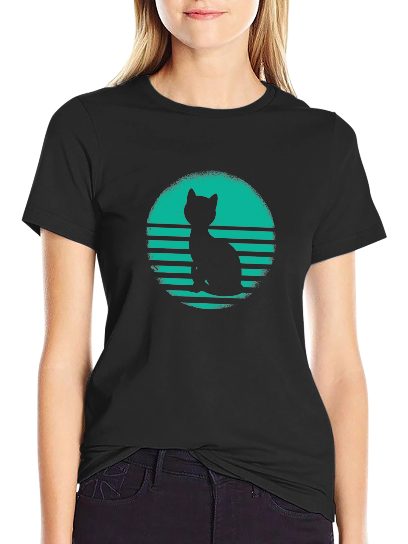 Retro Cat Silhouette T-Shirt