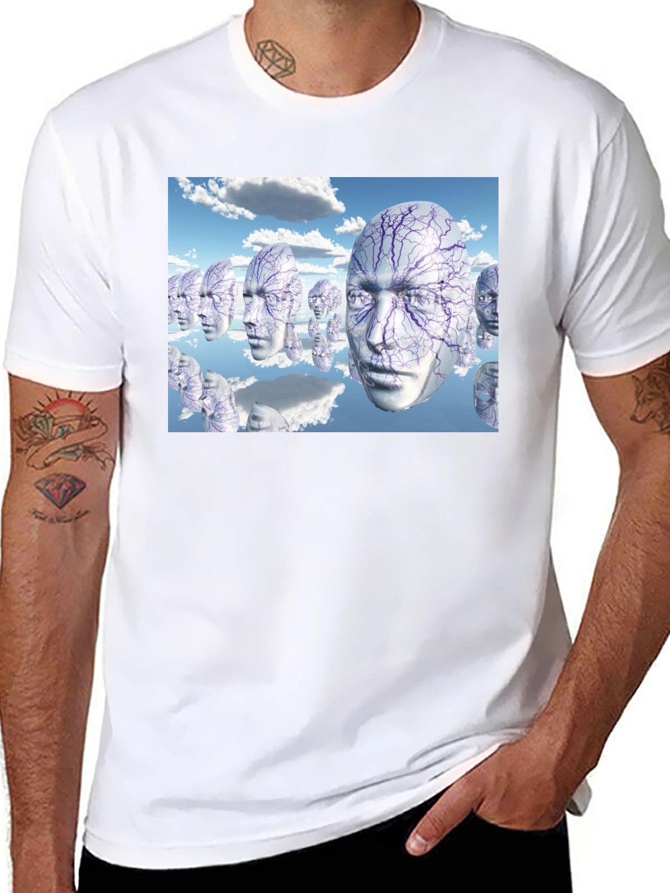 Surreal Faces T-Shirt - Unique Graphic Tee