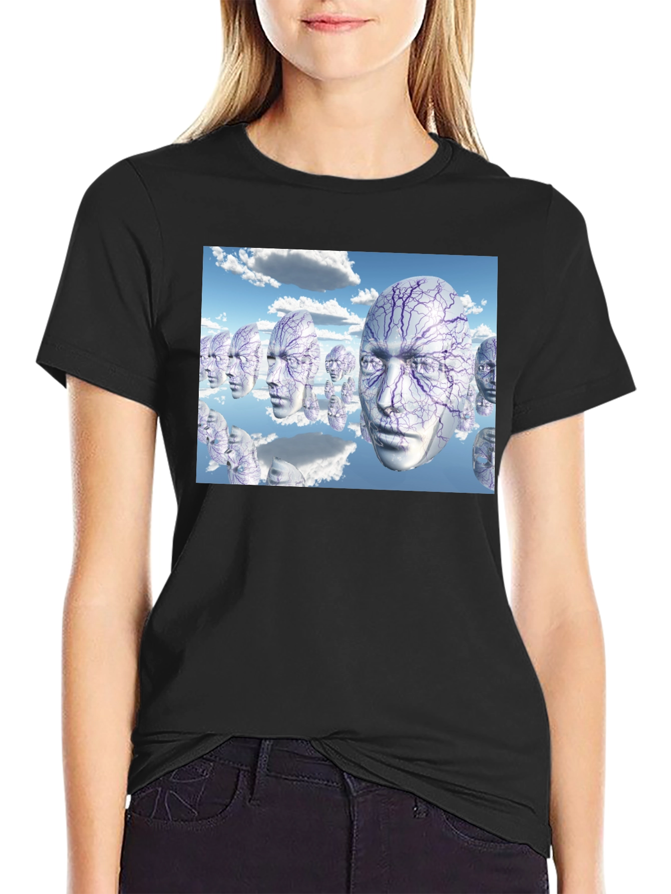 Surreal Faces T-Shirt - Unique Graphic Tee