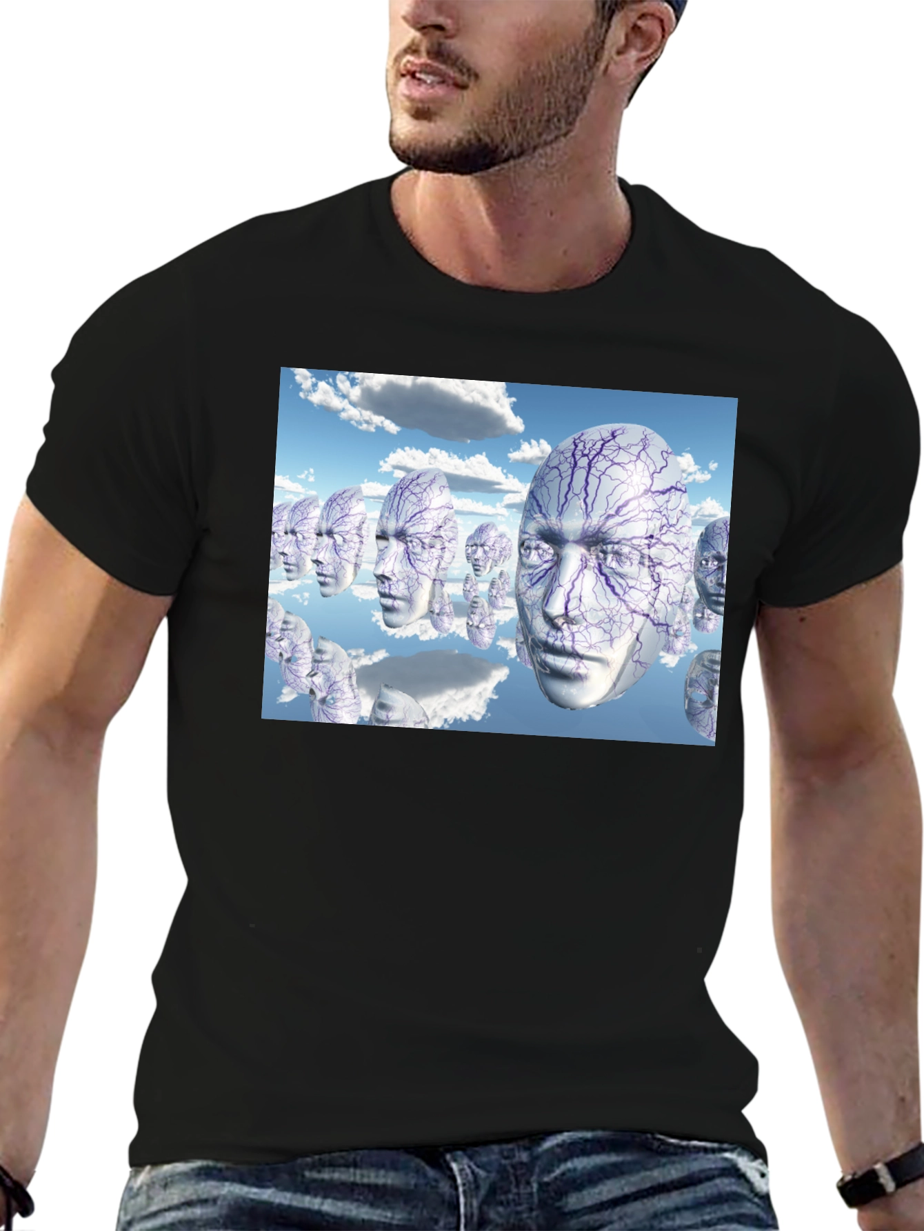 Surreal Faces T-Shirt - Unique Graphic Tee