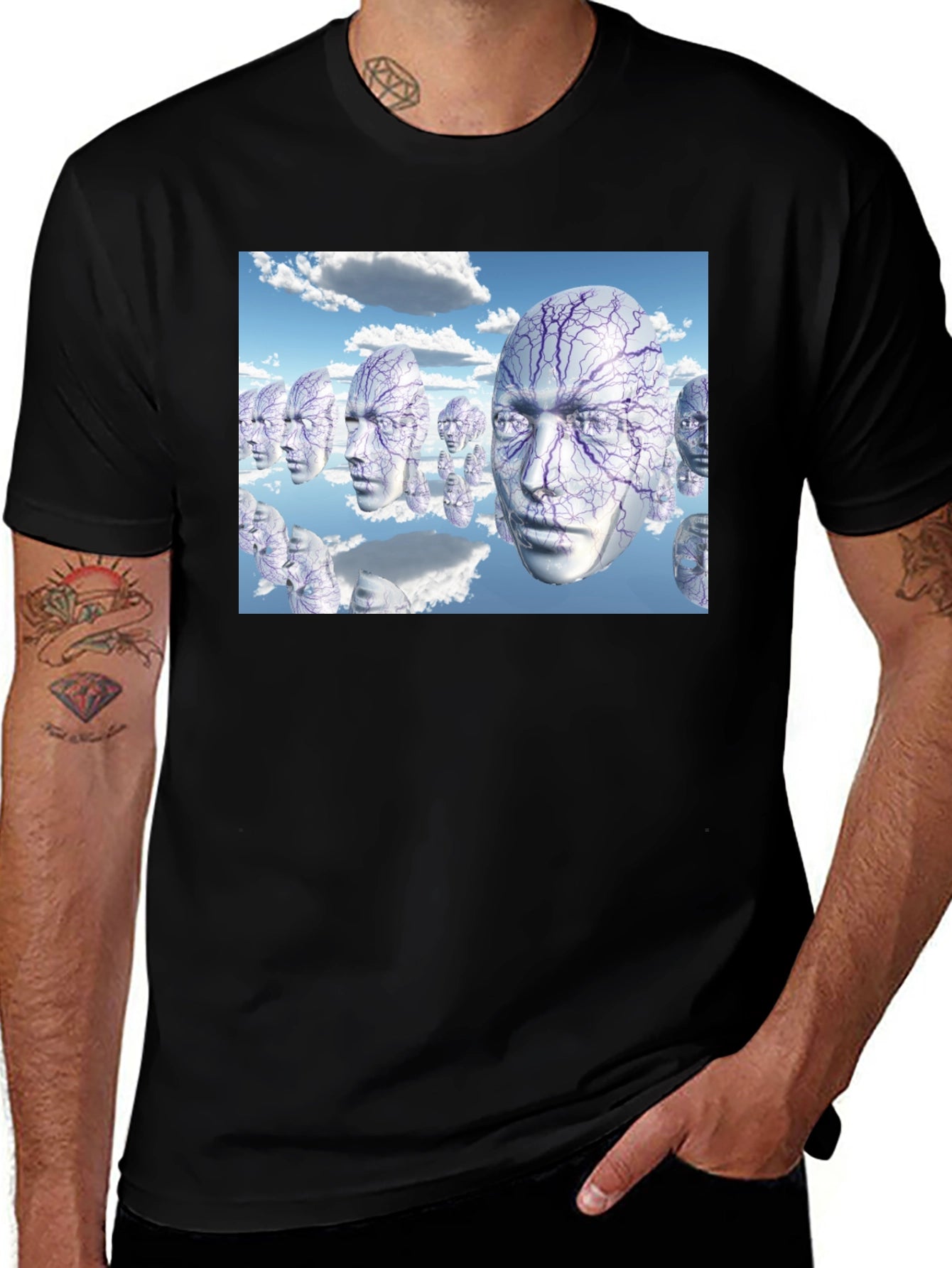 Surreal Faces T-Shirt - Unique Graphic Tee