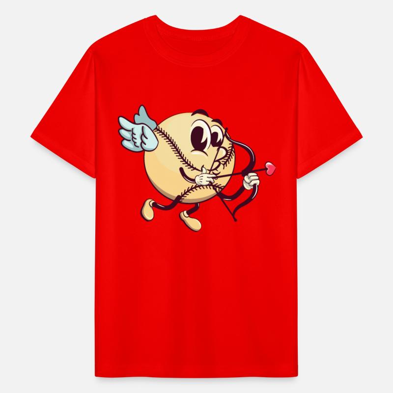 cupid baseball cartoon with arrow of love