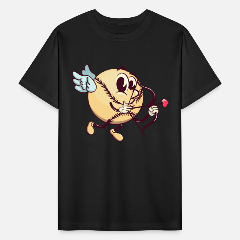 cupid baseball cartoon with arrow of love
