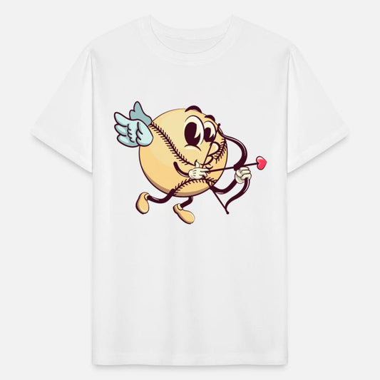 cupid baseball cartoon with arrow of love
