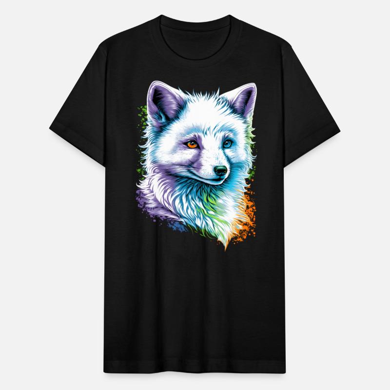 cute Arctic Fox portrait design with rainbow color