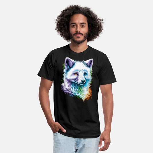 cute Arctic Fox portrait design with rainbow color