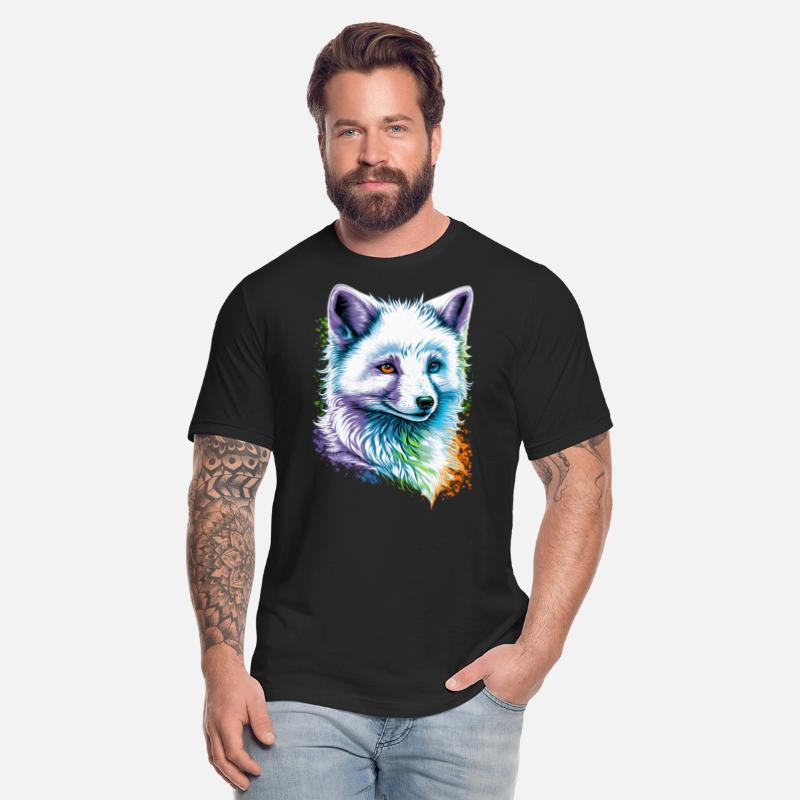 cute Arctic Fox portrait design with rainbow color