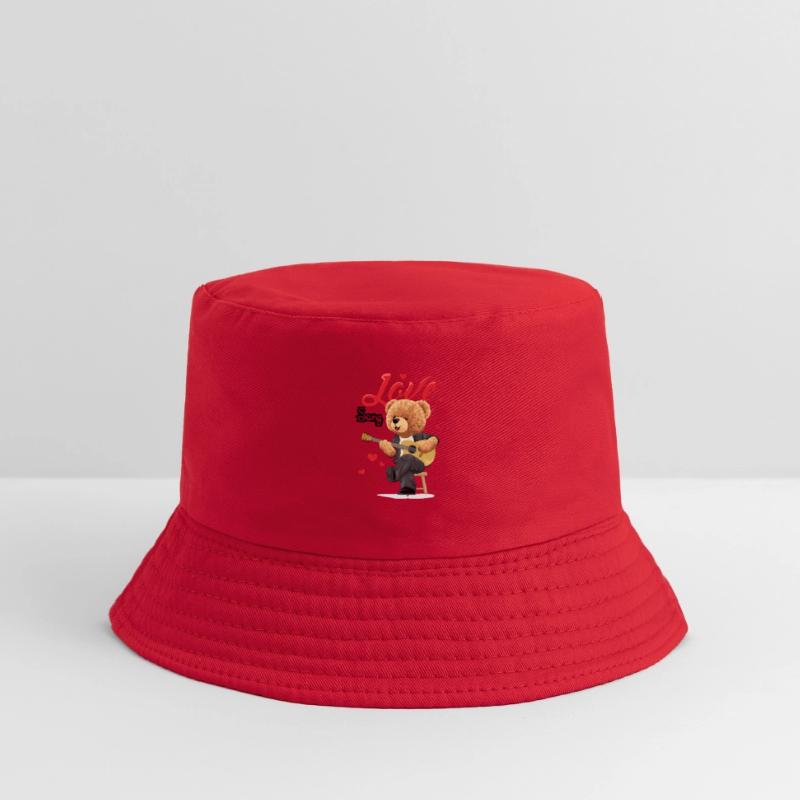 Cute Bear Love Guitar Illustration