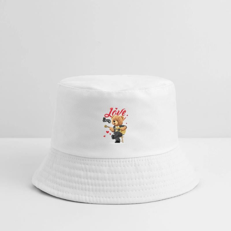 Cute Bear Love Guitar Illustration