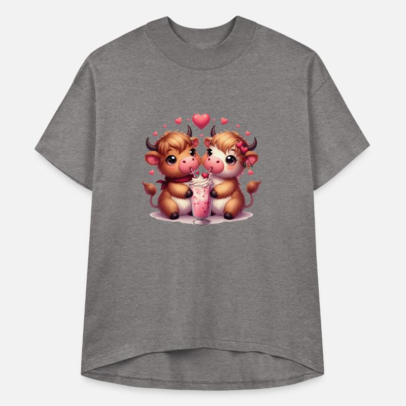 Cute Cartoon Valentines Highland Cow