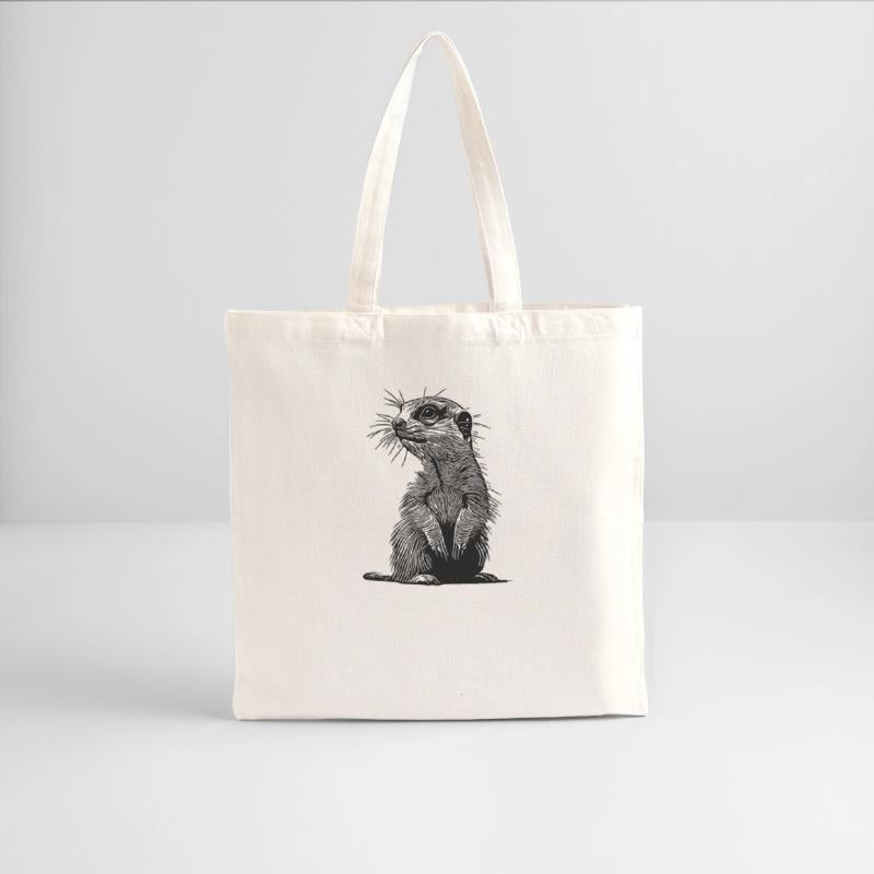 Cute Meerkat With Fur And Horizontal Stripes