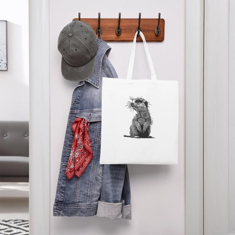 Cute Meerkat With Fur And Horizontal Stripes