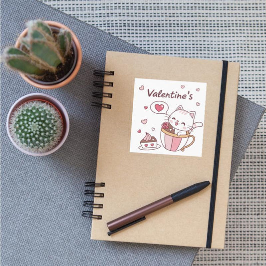 Cute Valentine's Cat in Tea Cup