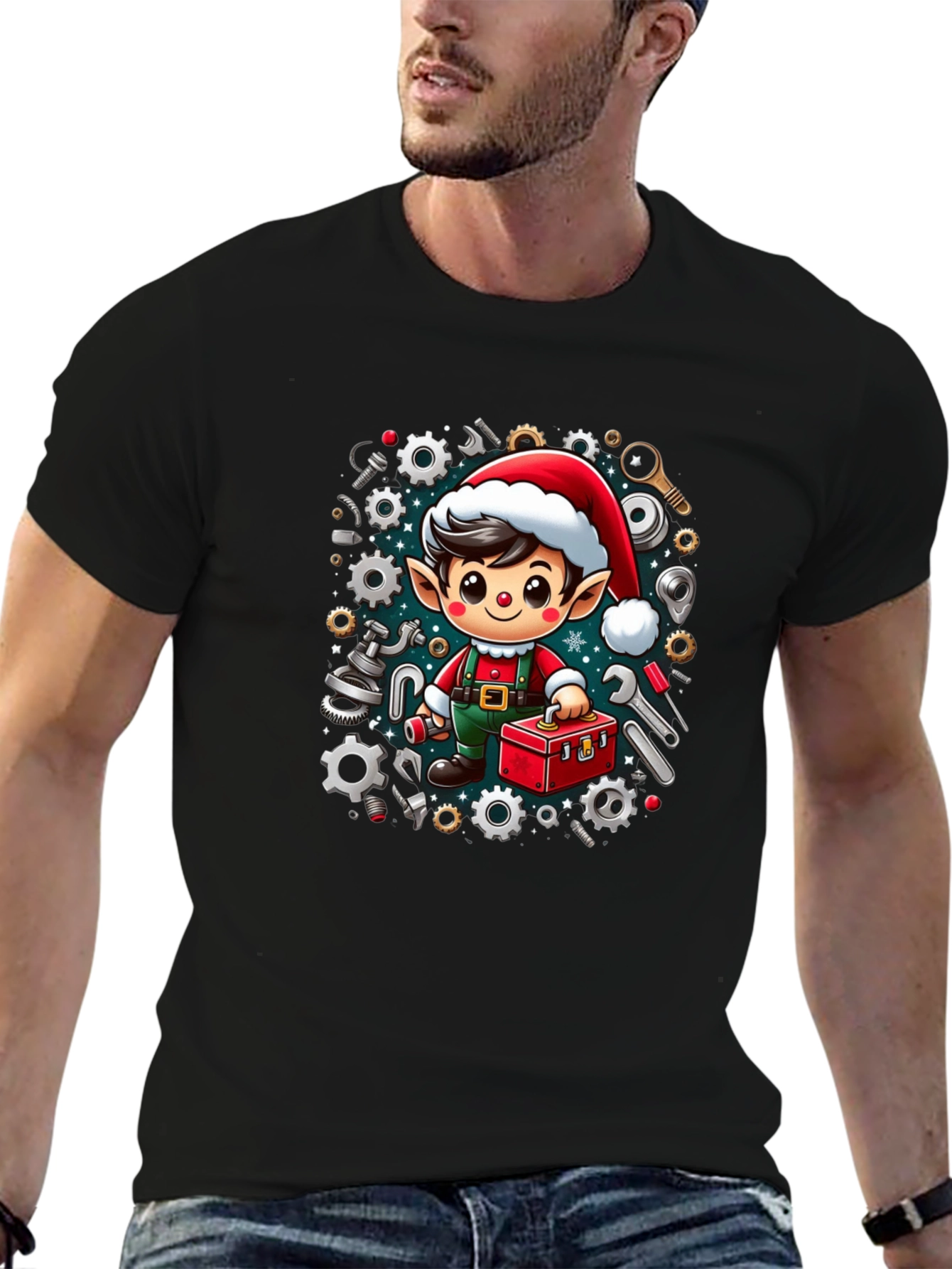 Christmas Mechanic Elf T-Shirt