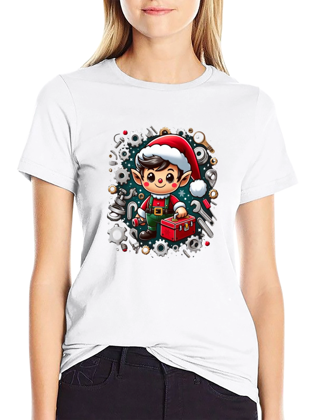 Christmas Mechanic Elf T-Shirt