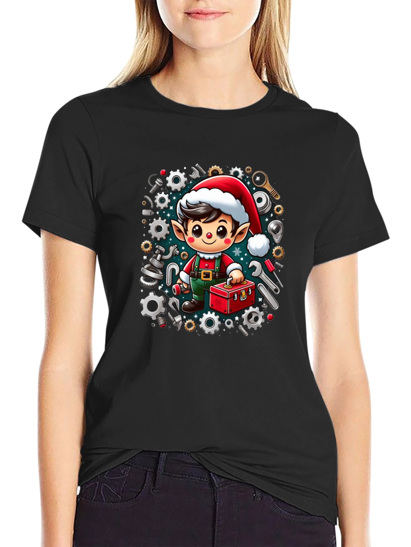 Christmas Mechanic Elf T-Shirt