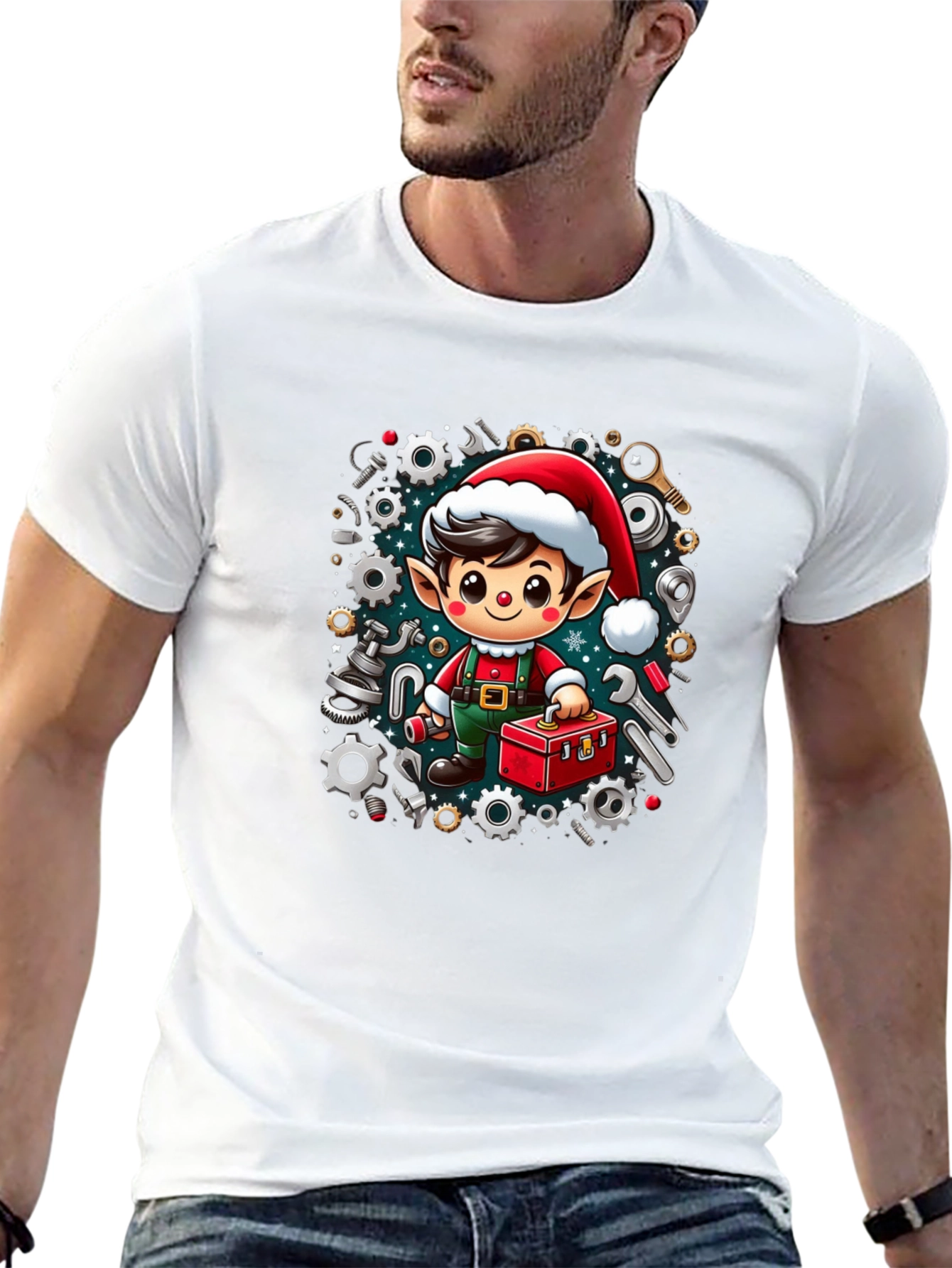Christmas Mechanic Elf T-Shirt