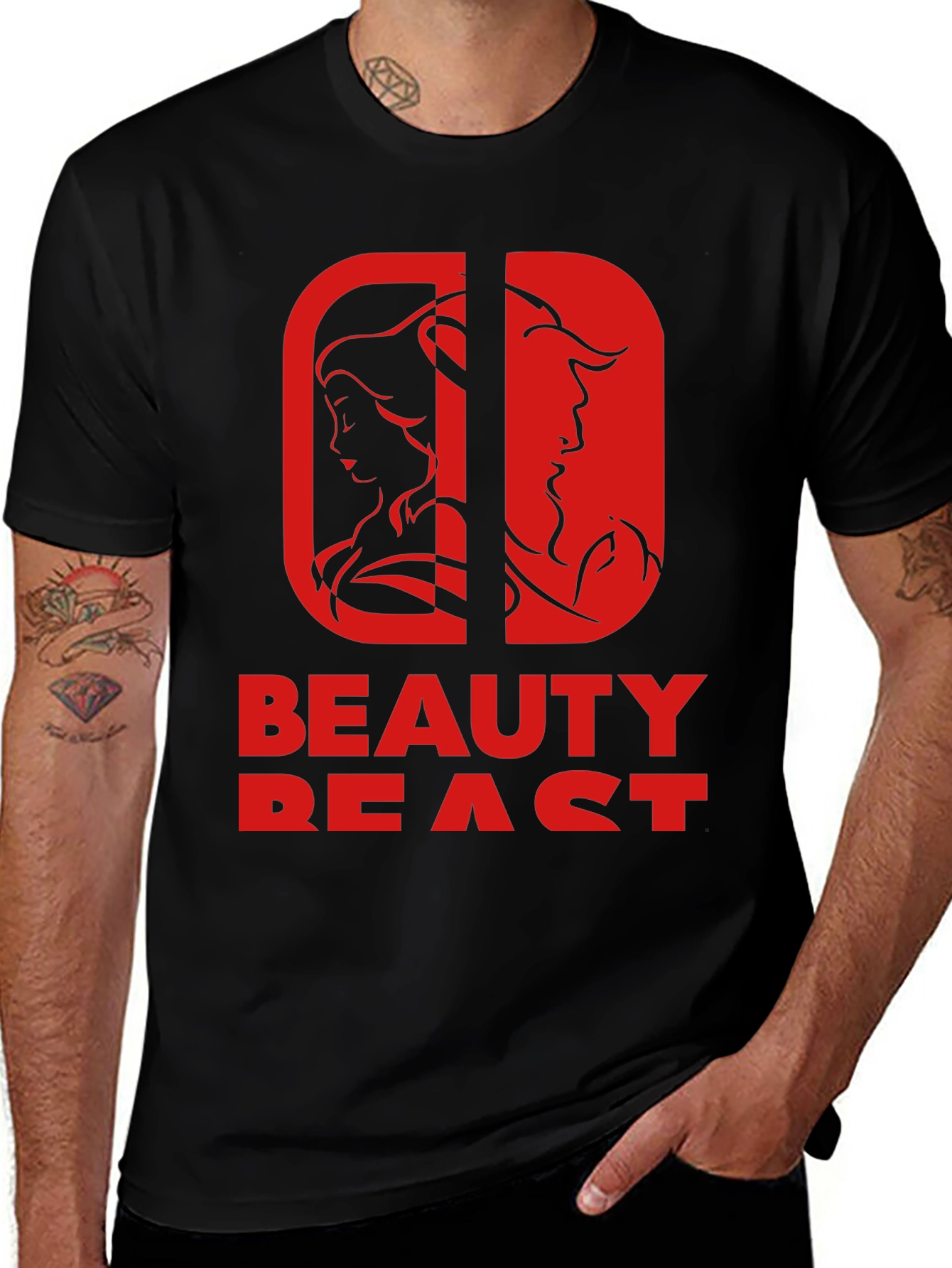 Beauty and the Beast Graphic Tee - Black
