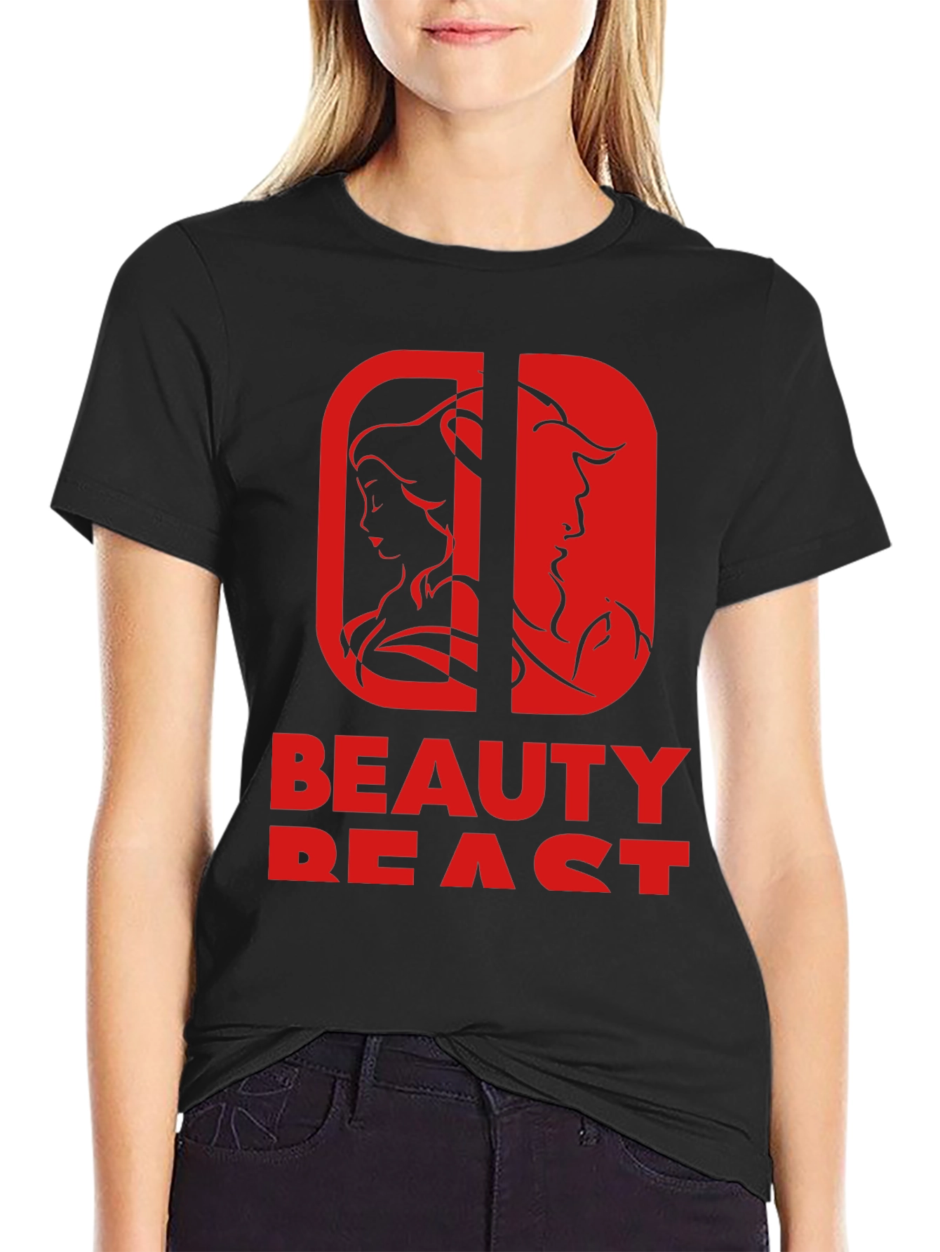 Beauty and the Beast Graphic Tee - Black