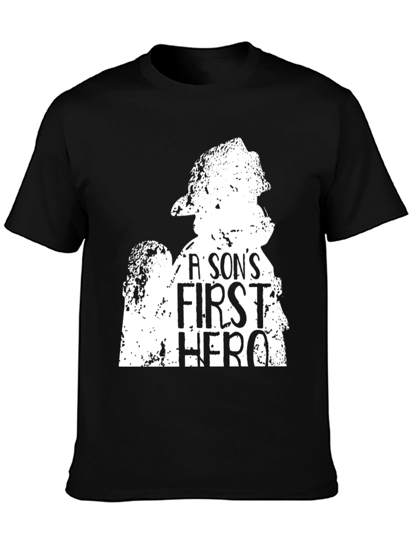 Firefighter Sons First Hero Black T-Shirt