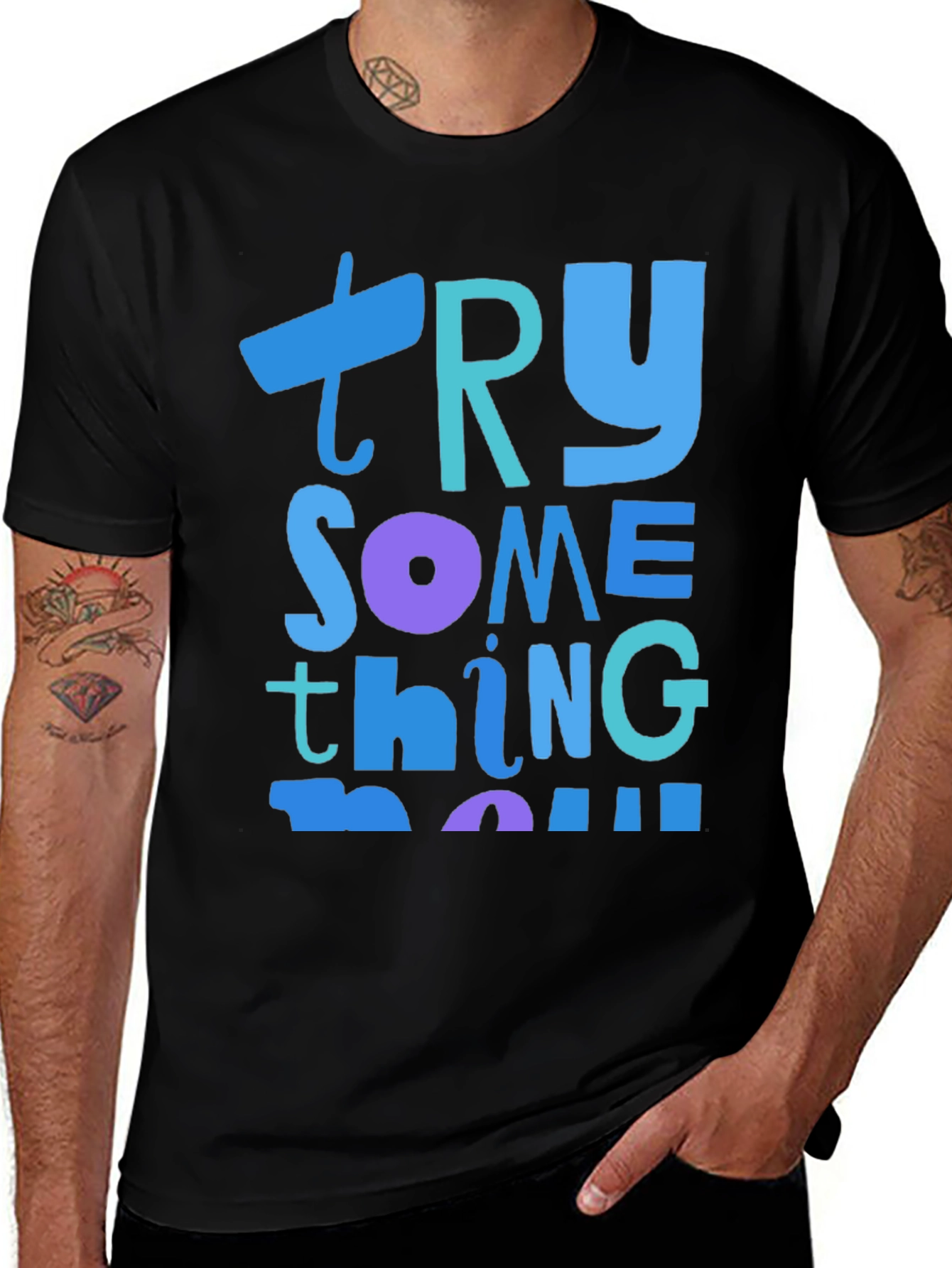 Try Something New Graphic Tee - Soft Cotton Blend