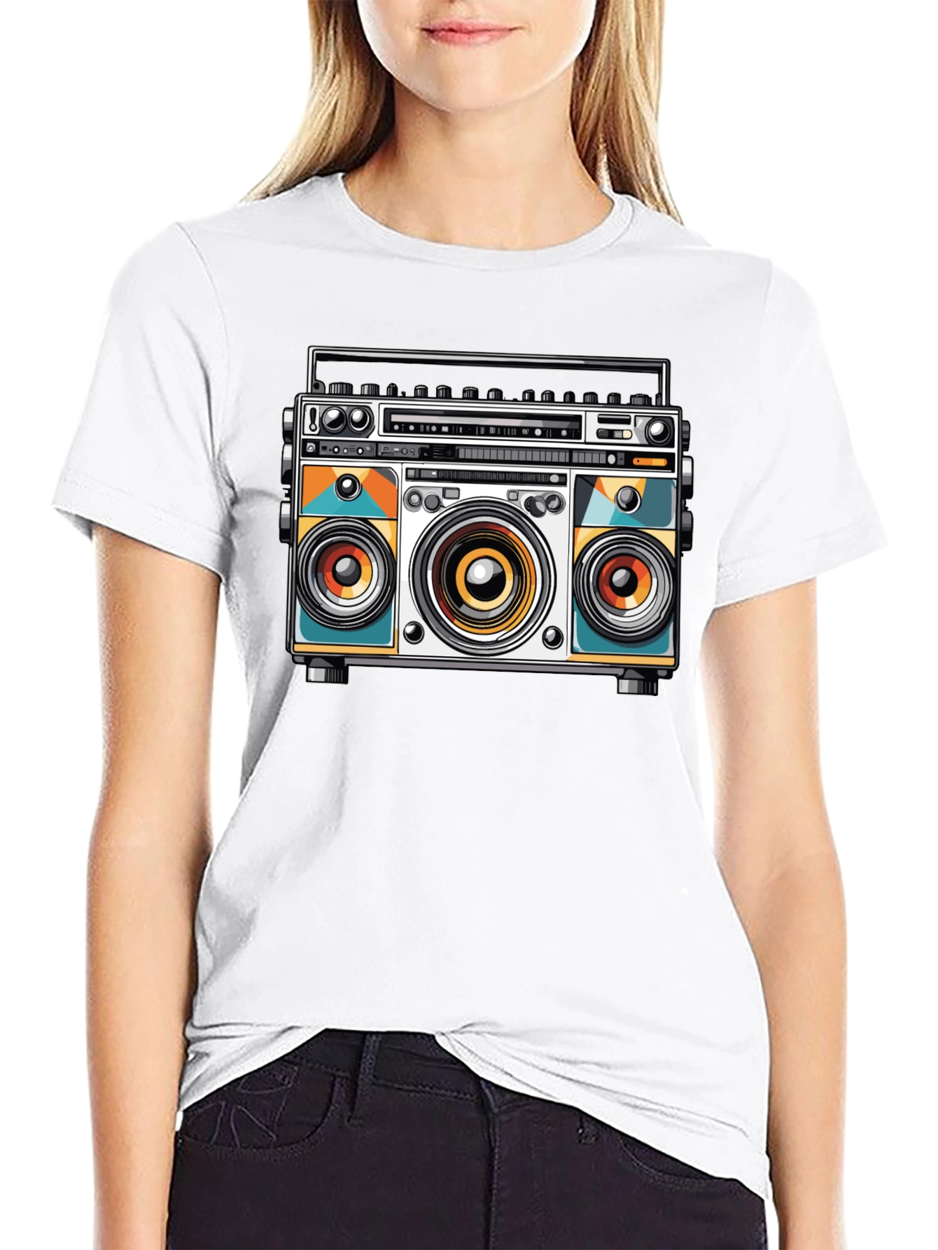 Retro Boombox Graphic Tee - Cool Music Lover Shirt
