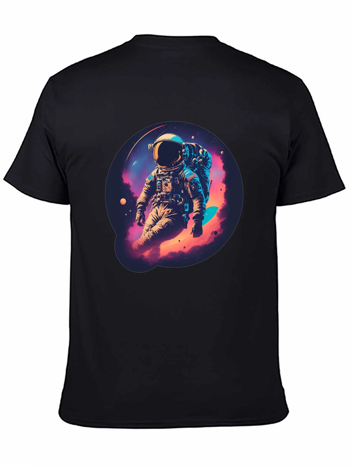 Astronaut Galaxy Black T-Shirt