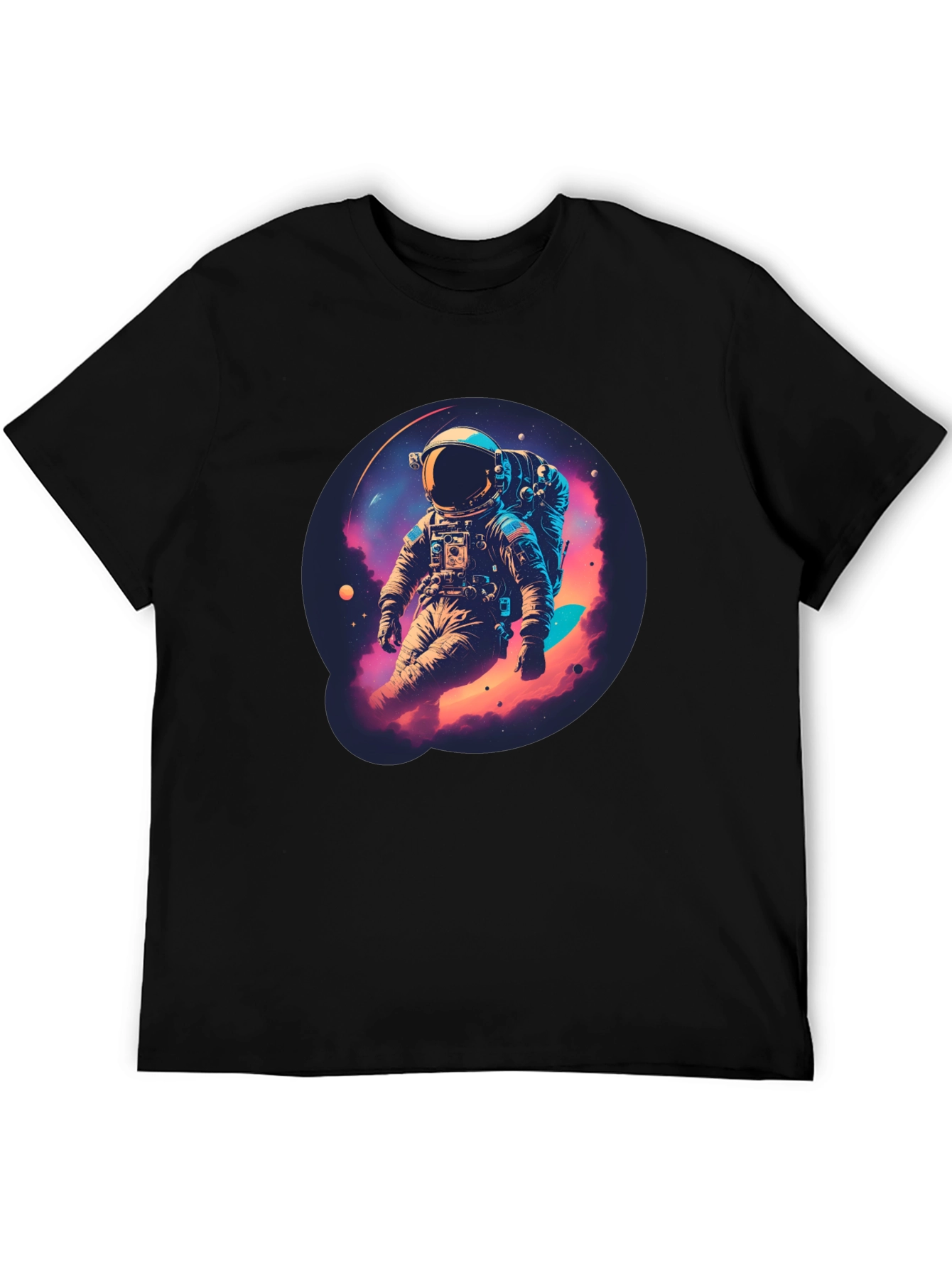 Astronaut Galaxy Black T-Shirt