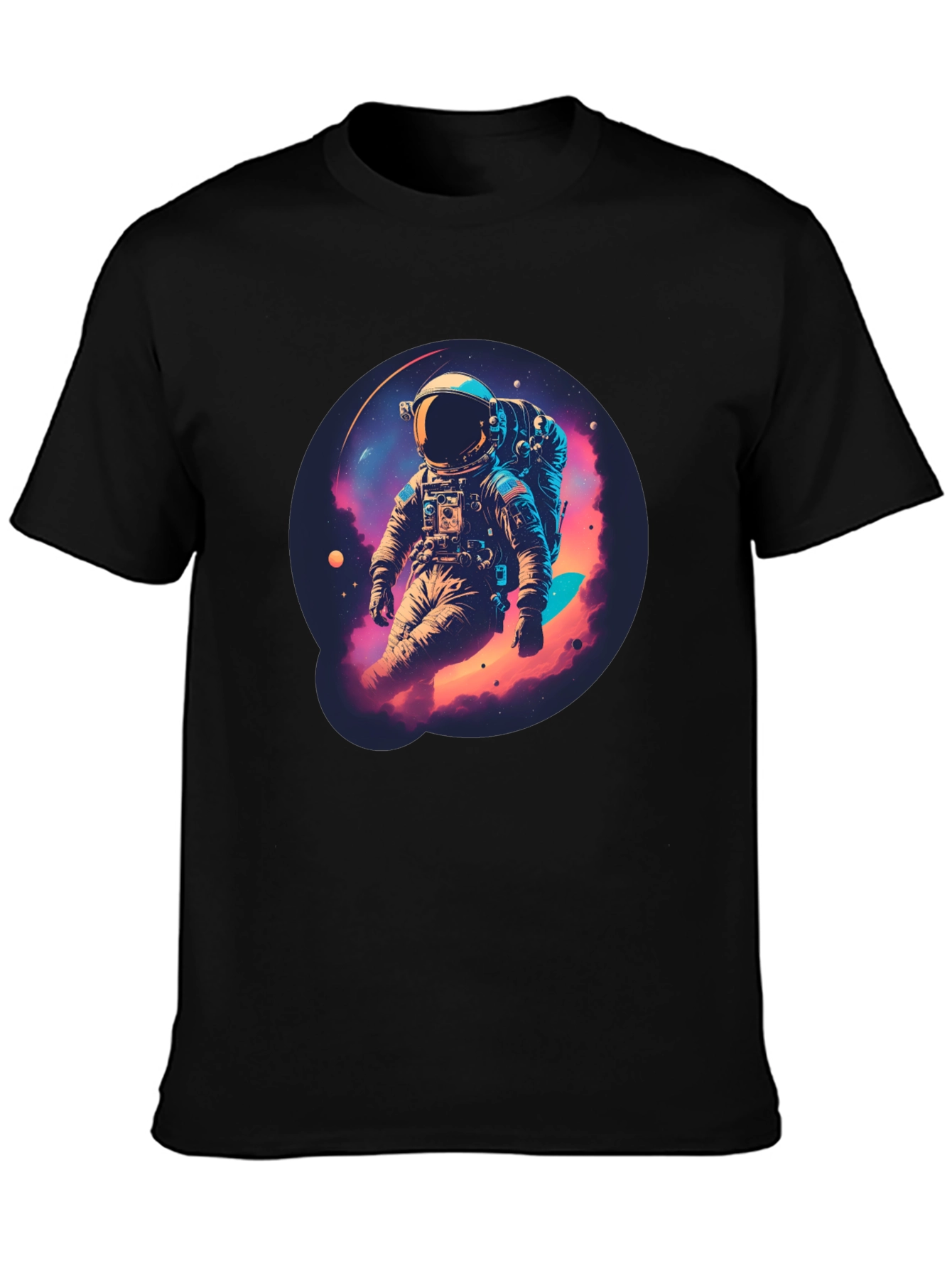 Astronaut Galaxy Black T-Shirt