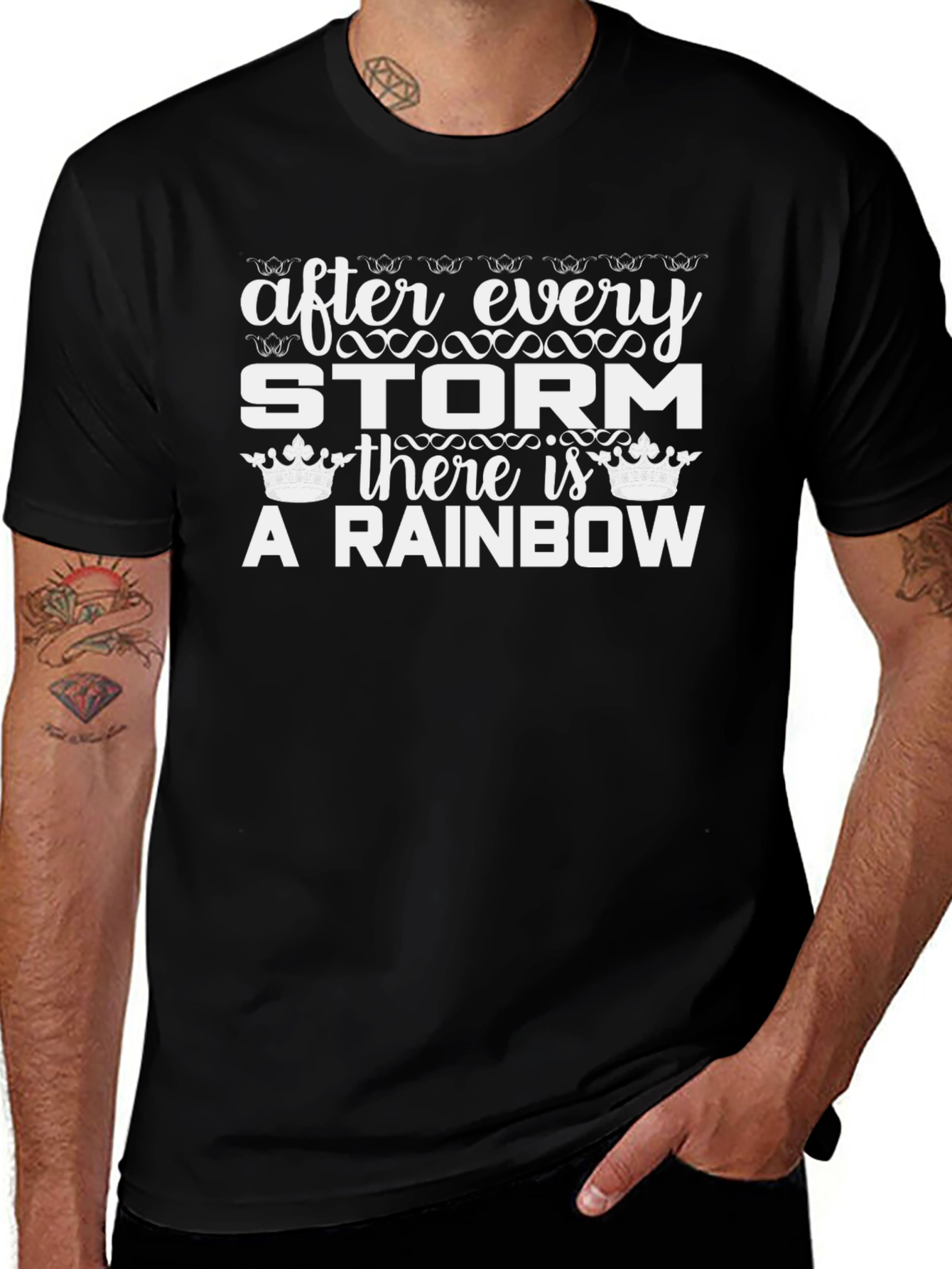Storm Rainbow Graphic T-Shirt - Inspirational Design