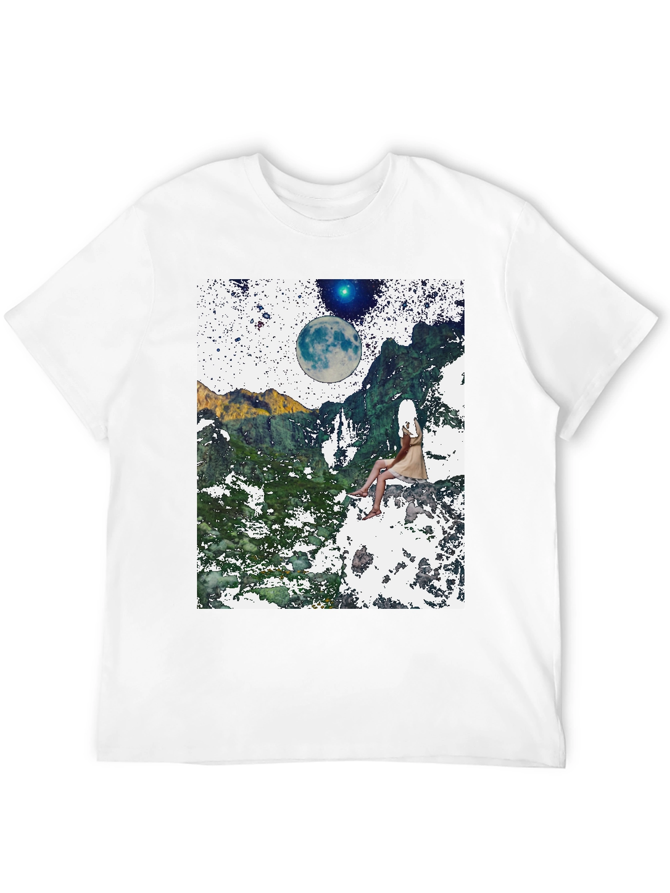 Celestial Dreamscape T-Shirt - Black Graphic Tee