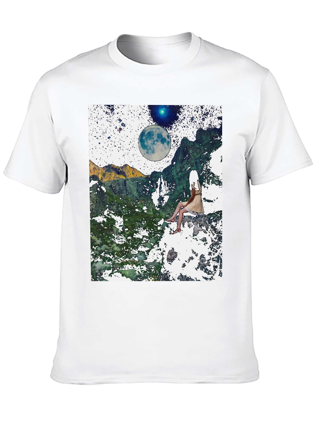 Celestial Dreamscape T-Shirt - Black Graphic Tee